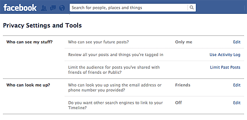 facebook privacy settings